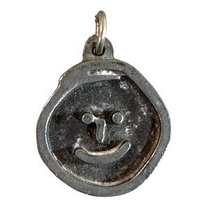 Vintage Jorge Jensen Denmark Handmade Danish Pewter Smiley Face Pendant Charm